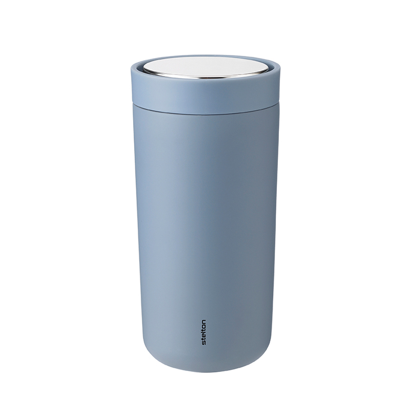 To Go Click Edelstahl Doppelwand Thermobecher, 0,4 l. Dusty blue Stelton