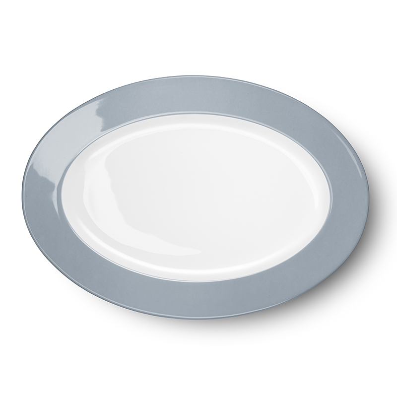 Platte oval 33 cm Solid Color Grau Dibbern