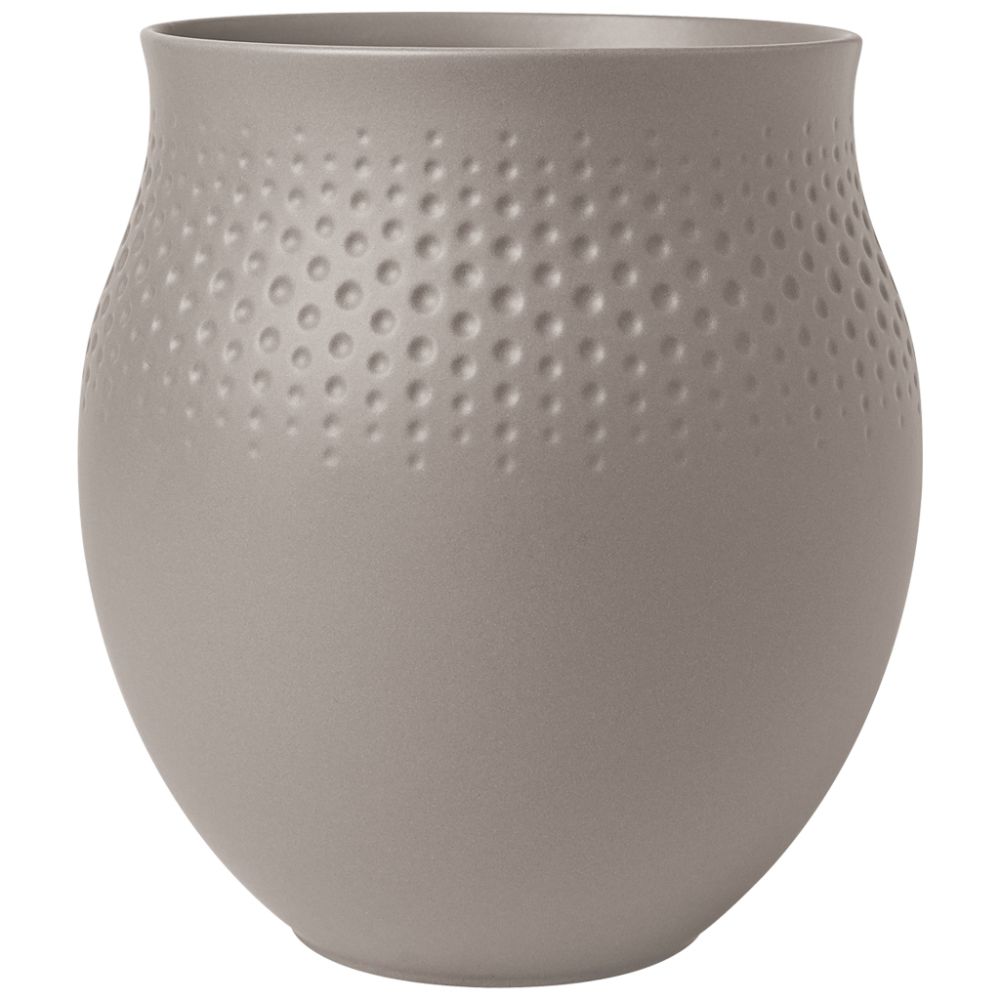 Vase Perle groß 16,5x16,5x18cm Manufacture Collier taupe Villeroy und Boch
