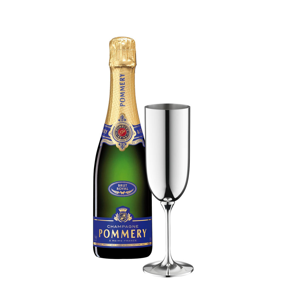 Champagnerkelch-Geschenkset 90g versilbert Pommery Dante Bar-Kollektion Robbe und Berking
