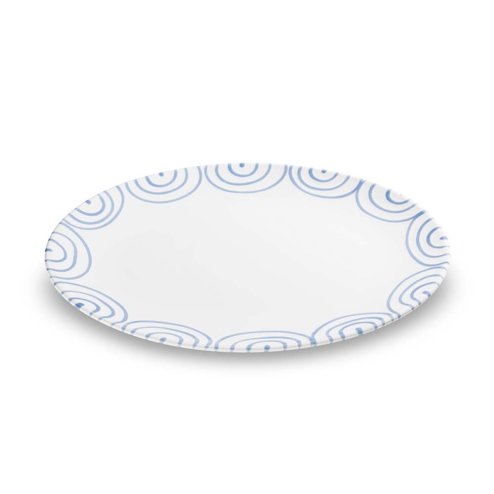 Blaugeflammt, Platte oval (33x26cm) - Gmundner Keramik