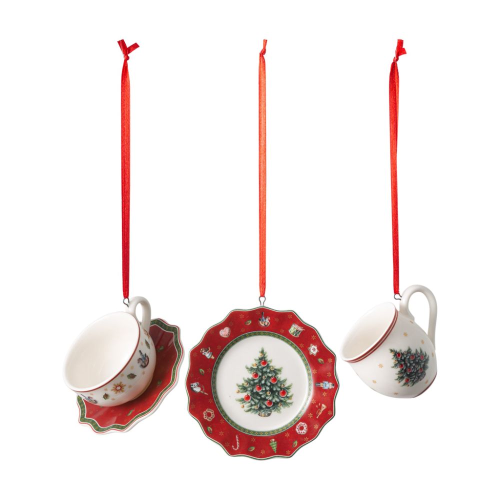Ornamente Geschirrset rot, 3tlg. 4x7cm Toy's Delight Decoration Villeroy und Boch
