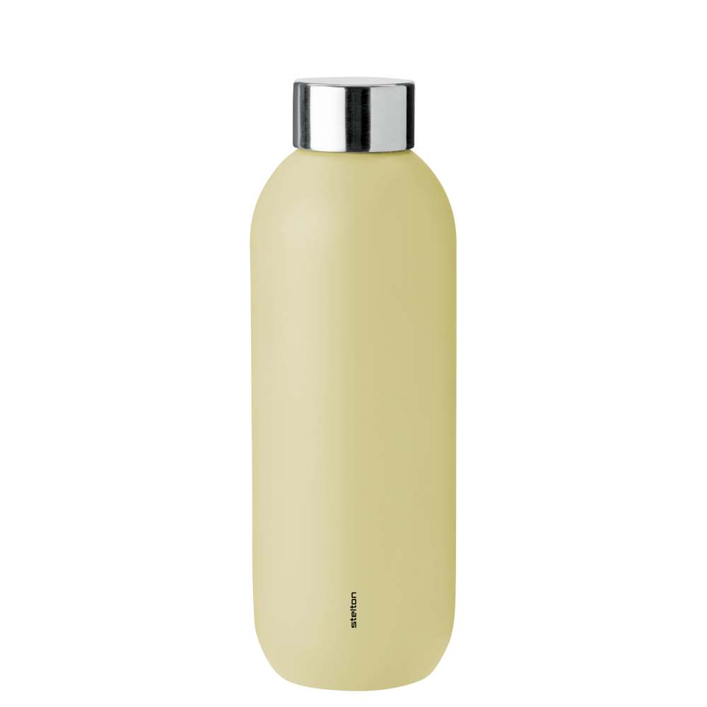 Trinkflasche, 0,6 l. Keep Cool d. steel Soft yellow Stelton