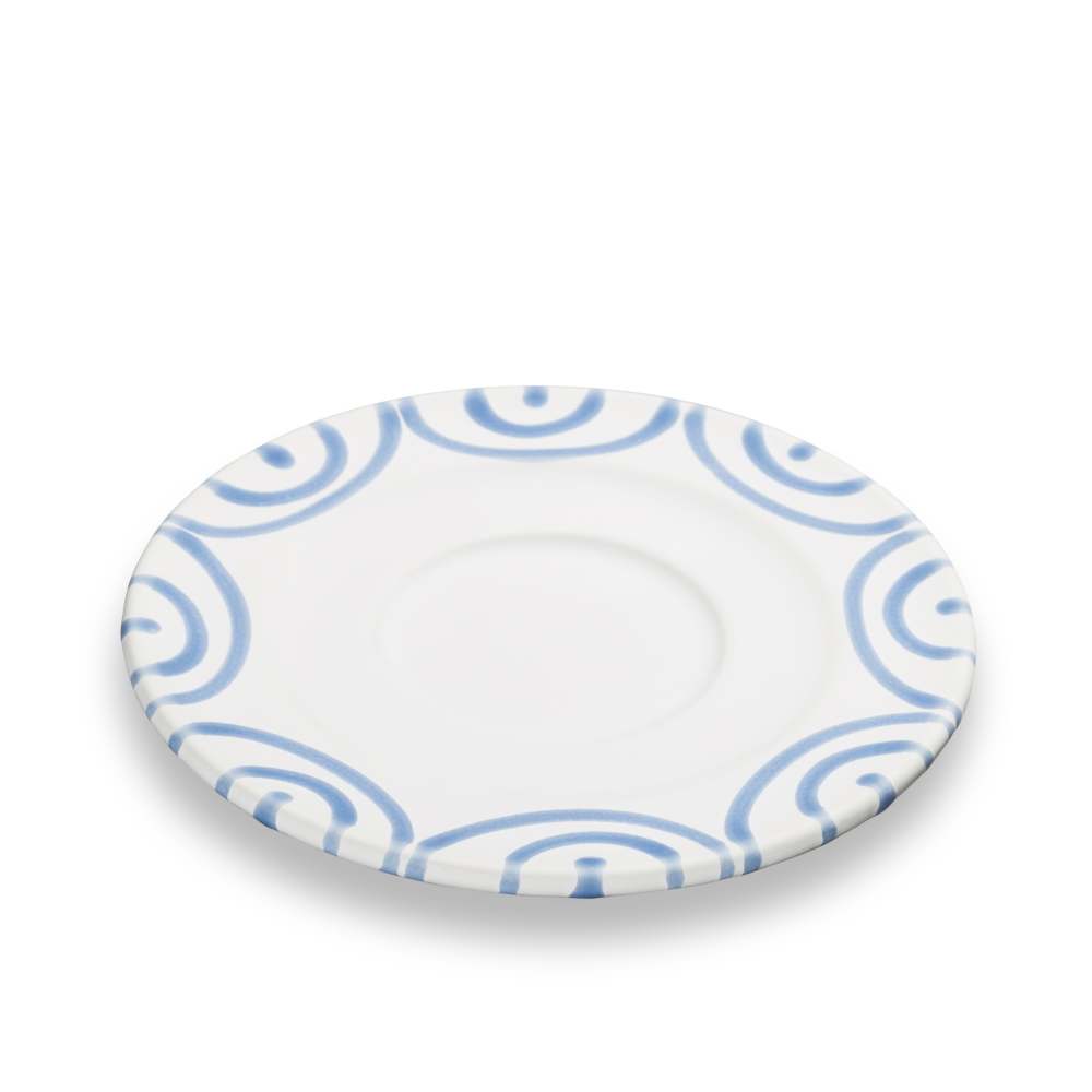Blaugeflammt, Unterteller Cappuccino (Ø 14cm) - Gmundner Keramik